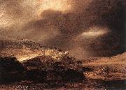 REMBRANDT Harmenszoon van Rijn Stormy Landscape wsty oil painting reproduction